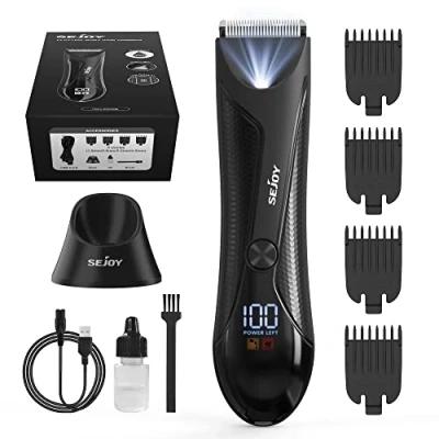 Imagen de Recortadora Corporal Hombre, Afeitadora Cuerpo Eléctrica Máquina de Afeitar Íntimas para Hombre con Luz LED y Estación Carga USB Afeitado Precisión Pecho, Axilas Piernas