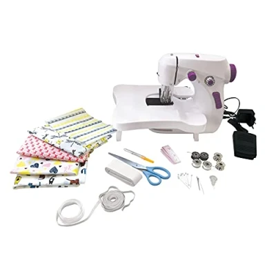 Imagen de Lexibook SW200, The Sewing Workshop, Máquina de Coser, 5 cupones Tela y Accesorios incluidos, Blanco/Morado, Color