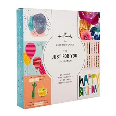 Imagen de Hallmark Tarjetas de cumpleaños y en blanco, paquete múltiple 20 diseños contemporáneos