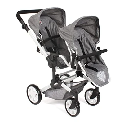 Imagen de Bayer Chic 2000 Cochecito para muñecas Linus Duo niños de 4 a 8 años, Color Gris Vaquero, 690 76
