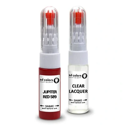 Imagen de SD COLORS JUPITER RED 589 compatible con MERCEDES Kit de reparación bolígrafo pintura retoque 20 ML, código color rojo (Paint+Laca)