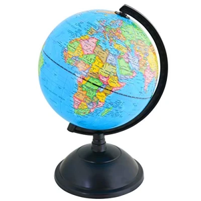 Imagen de Exerz 20cm Globo Terráqueo Mapa en Inglés Educativo Girable Decoración de Escritorio Político Geográfica/Moderna Diámetro