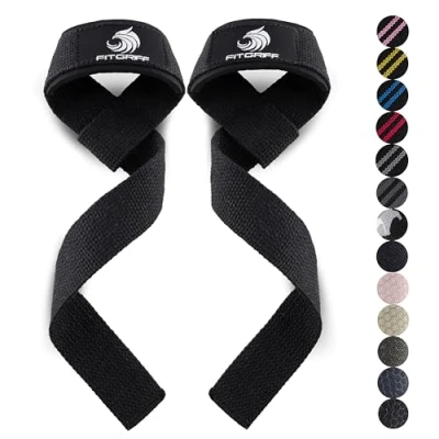 Imagen de Fitgriff® Straps Gym, Correas Levantamiento de Pesas, Powerlifting, Agarraderas Gimnasio Lifting Mujeres y Hombres (X Small (menos 16cm muñeca), Original Black)