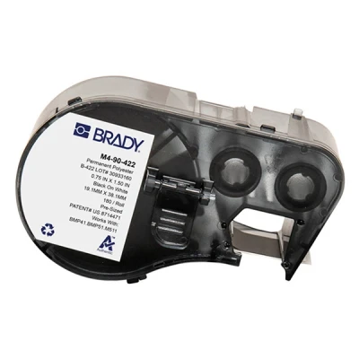 Imagen de M511 Brady M4 90 422 etiquetas de poliéster negro sobre blanco 19,05 mm x 38,1 (original)
