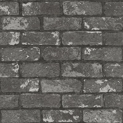 Imagen de Rasch Papel pintado 278224 con aspecto de piedra, ladrillos en gris oscuro efecto 3D, 10,05 m x 0,53 (largo ancho)