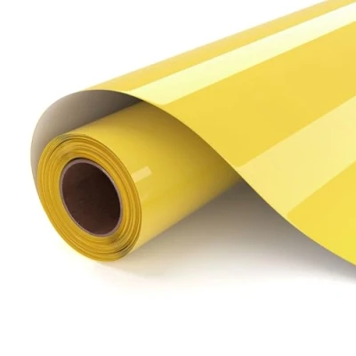 Imagen de UIOK Vinilo Textil Termoadhesivo, Amarillo 30.5x182cm HTV de Transferencia Calo para Cricut, Termoadhesivo DIY Camisetas y Más Telas