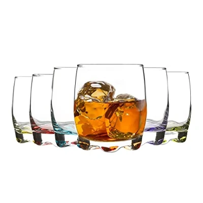 Imagen de LAV 12 Pieza Adora whisky Vasos Set Licor de color las rocas Old Fashioned Pimiento Base 290 ml Multi