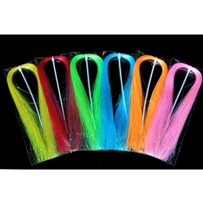 Imagen de Tigofly 6 colores surtidos fluorescente UV Flashabou 0,36 mm ancho espumón flash cristal mosca pesca atando materiales