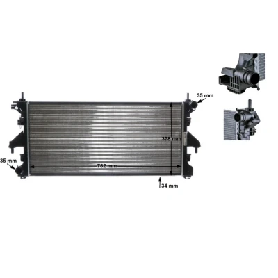 Imagen de MAHLE ORIGINAL CR 886 000S Radiador, refrigeración del motor 780 378 34 Aletas unidas mecánicamente FIAT: Ducato III Furgón