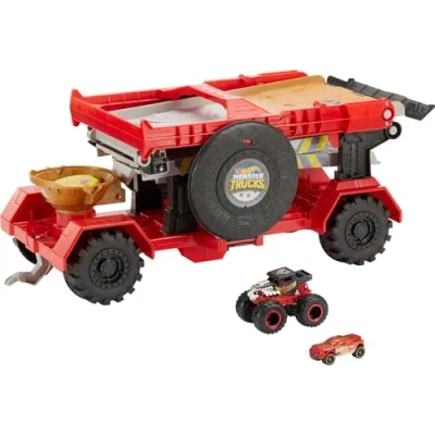 Imagen de Hot Wheels Monster Trucks Carreras con Cuesta Abajo, Pistas de Coches Juguetes (Mattel GFR15)
