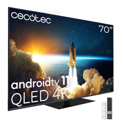 Imagen de Cecotec Televisor QLED 70&quot; Smart TV V1Z+ Series VQU11070Z+S. Resolución 4K UHD, Sistema Operativo Android 11, Subwoofers, Chromecast, HDR10+, Asistente de Voz Google