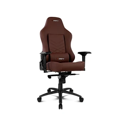 Imagen de Drift DR550BW Silla Gaming Profesional, polipiel extra suave, reposabrazos ajustable 4D, piston clase 4, asiento basculante, altura regulable, respaldo reclinable, cojines lumbar y cervical, marron