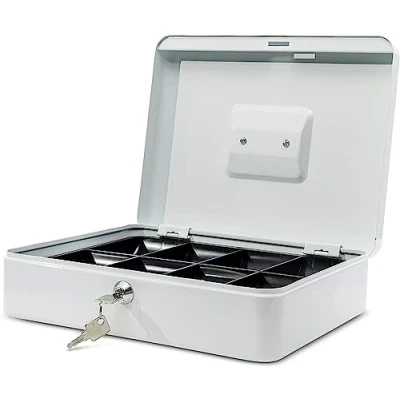 Imagen de Maul, Caja para dinero (chapa de acero, tamaño 4: 300 x 245 90 mm), color blanco