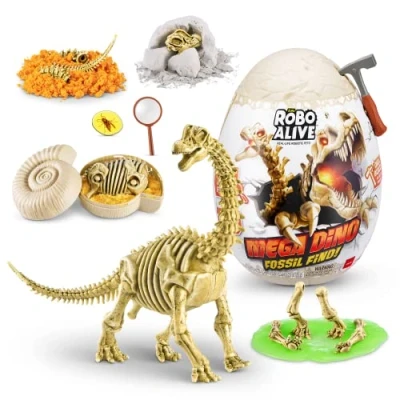 Imagen de Robo Alive Mega Dino Fossil Find Brontosaurus por ZURU Boys 4 8 Dig and Discover, Stem Excava fósiles prehistóricos, Juguetes educativos, Gran Kit de Ciencia Regalo para niñas y niños
