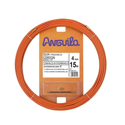 Imagen de Anguila Guía Pasacables Terminales Intercambiables Cordón de Acero + Propileno Color Naranja Diámetro 4mm 15 metros