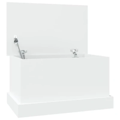 Imagen de vidaXL Baúl de almacenaje Madera contrachapada Blanco 50x30x28 cm, Caja almacenaje, Cofre Herramientas, arcón