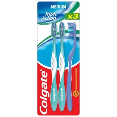 Imagen de Colgate Cepillo de dientes Triple Acción Medium Juego 3 cepillos