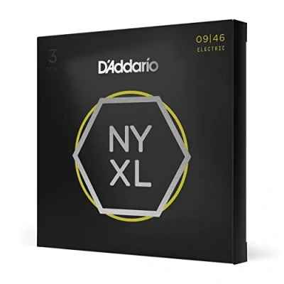 Imagen de D&#039;Addario NYXL0946 P Nickel Wound Electric Guitar Strings, Super Light Top / Regular Bottom, 9 46, 3 Sets