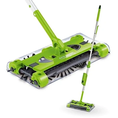 Imagen de MAXXMEE Swivel Sweeper Escoba eléctrica sin Cable aspiradoras duración batería: 60 Minutos Vaciado fácil y rápido 360 Cabezal Giratorio Junta articulada inalámbrica