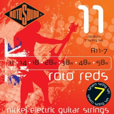 Imagen de Rotosound Roto guitarra eléctrica 7 a 12 cuerdas juego niquelado Medium 11 58 R11