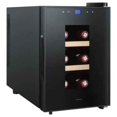 Imagen de INFINITON WCL A6BN Vinoteca, Negra, 20 litros, capacidad 6 botellas, Estantes de madera, Display LED, Control táctil, luz LED interior, Baja emisión ruido