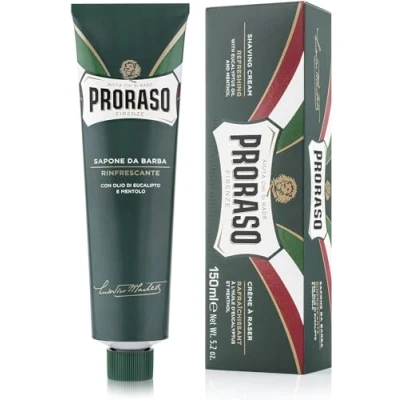 Imagen de Proraso Crema afeitado 150 ml afeitar tubo Jabón barba eucalipto y mentol Línea refrescante