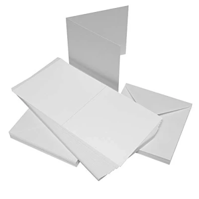 Imagen de Craft UK 289 Tarjetas y sobres (12,7 x 17,8 cm, 50 unidades), color blanco