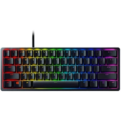 Imagen de Razer Huntsman Mini (Interruptor Rojo) Teclado Compacto 60% para Videojuegos con interruptores lineales rápidos opto mecánicos (PBT, Cable USB C extraíble) QWERTZ, diseño alemán, Negro