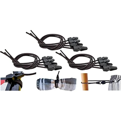 Imagen de MAGMA Pack 12 Tensores Elasticos de Ajuste Rápido 50cm Cuerda Elastica Sujetar Lonas, Toldos, Señal V20, Portabicicletas Acampadas Camping Jardinería Casa Herramientas Tiendas Campaña FastClip