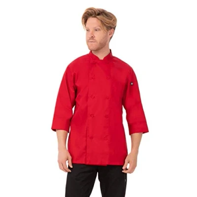 Imagen de Colour by Chef Works B106 S Chaqueta de manga 3/4, pequeña, color rojo
