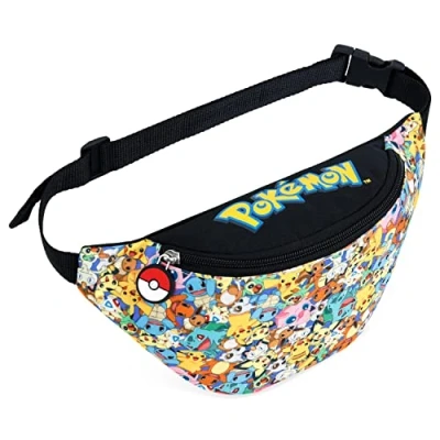 Imagen de Pokemon Riñonera Niño Niña Bolso Bandolera Accesorio Merchandising Oficial Riñoneras Viaje para Niños y Adolescentes Correa Ajustable Multicolor