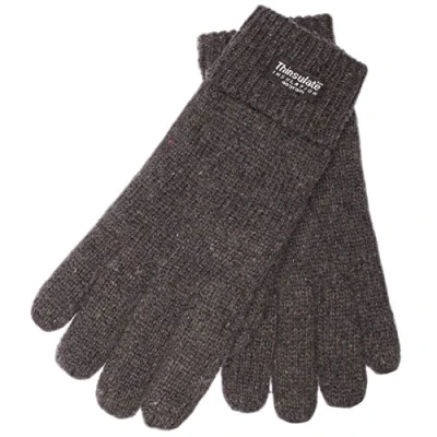 Imagen de EEM guantes para hombre de lana suave con forro térmico Thinsulate; antracita, S/M