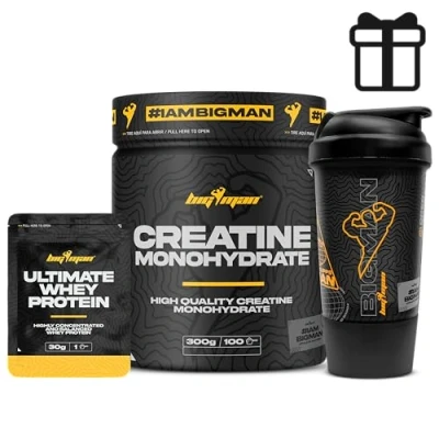 Imagen de BigMan Pack Creatina Monohidrato 300Gr (NEUTRAL) + Shaker &quot;REGALOS 200 Mesh Incrementa Resistencia Potencia los Efectos de Entrenamientos Crecimiento Muscular