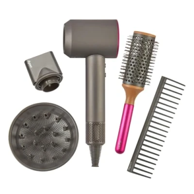 Imagen de Casdon Dyson Supersonic Styling Set Secador de Pelo Juguete Interactivo para niños a Partir 3 años Se ve y Funciona como lo Real, Multicolor, Talla única (73252)