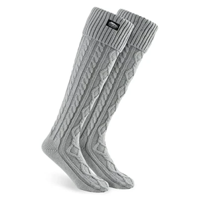 Imagen de CityComfort Calcetines Largos Mujer, Mujer Altos High Socks Invierno, para Botas, Talla única 37 41 (Gris)