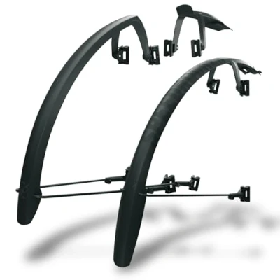 Imagen de SKS Germany SPEEDROCKER Set Juego de Guardabarros con puntales (para Bicicletas Grava, ciclocross y Carretera; función Doble alerón; Perfil extensión Extensible)