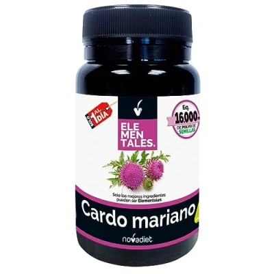 Imagen de Novadiet ELEMENTALES Cardo Mariano Cápsulas con Complemento Alimenticio Para la Salud del Hígado y Vesícula Biliar 30 Vegetales