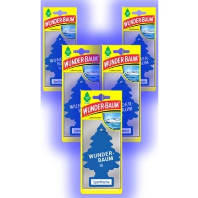 Imagen de Wunder Baum Ambientador para coche (5 unidades, incluye lápiz de luz y frescor deportivo)