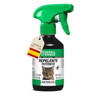 Imagen de RepellShield® Spray Repelente Gatos Sofa, Jardín, Anti Orines 250ml sin Manchas Seguro para Niños y Mascotas Antiarañazos Ahuyentador Alternativo a Veneno