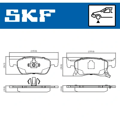 Imagen de SKF VKBP 80291 A Juego de pastillas freno con avisador acústico desgaste accesorios OPEL: Astra K Hatchback, Sports Tourer