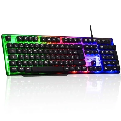 Imagen de THE G LAB Keyz Neon Teclado USB AZERTY Francés Negro