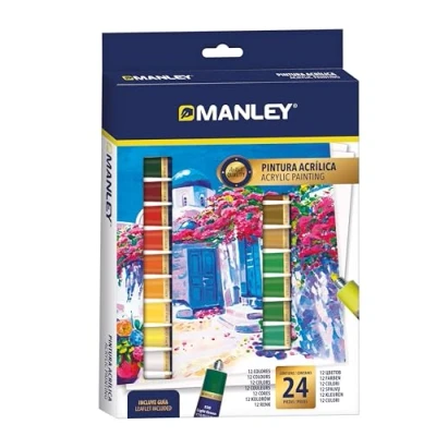 Imagen de Manley Pinturas Acrílicas 24 Piezas Diversidad de Colores Creatividad sin Límites Surtidos Para Todas las Edades Aventura Color