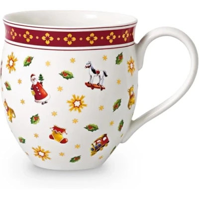 Imagen de Villeroy &amp; Boch Toy&#039;s Delight Taza Grande, 440 ml, Porcelana Premium, Blanco/Rojo