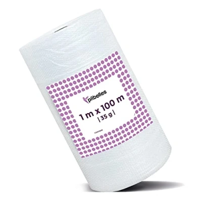 Imagen de Rollo de plástico burbujas 1 metro ancho y 100 metros longitud. Papel burbuja Ideal para embalaje, mudanzas, cajas.…