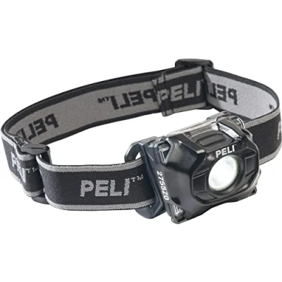 Imagen de Peli 2755Z0 Linterna Frontal ATEX Zona 0 para uso en áreas con alto riesgo de explosión, bomberos y industrial, IP54 resistente al polvo agua, 115 Lúmenes, Color: Negro
