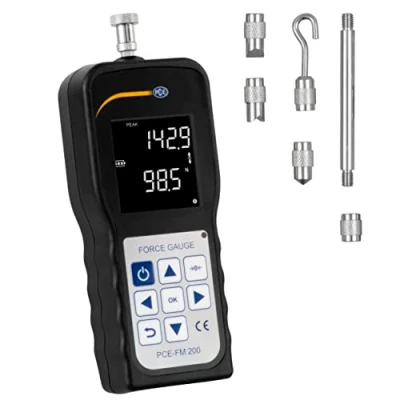 Imagen de Dinamómetro digital portátil de precisión ±0,5 % para fuerzas tracción y compresión hasta 200 Newton interfaz USB PCE Instruments FM