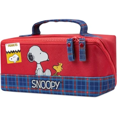 Imagen de Get Trend Peanuts Snoopy Bolsa Aseo con 2 Compartimentos, Neceser de Viaje Mujer y Chica Adolescente para Viaje, Maquillaje, Regalo Original (Rojo Snoopy)