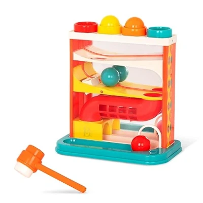Imagen de B. Toys Juguete para Golpear 4 Bolas de Colores y 1 Martillo Golpea Juega Educativo niños 12 Meses + Whacky Ball Rojo
