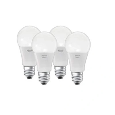 Imagen de LEDVANCE Lámpara Smart LED, Bluetooth, E27, color de luz variable (2000 6500K), colores RGB cambiables, sustituye lámparas incandescentes 60W,controlable con Google y Alexa, paquete 4