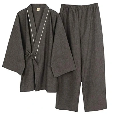 Imagen de Fancy Pumpkin Bata de algodón japonesa para hombre dormir Kimono pijama [Tamaño L]
